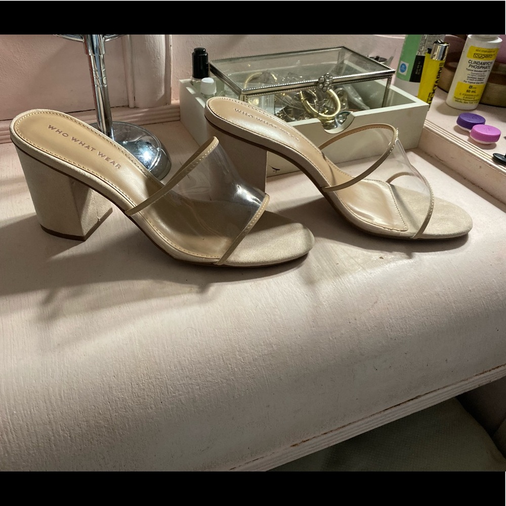 Danielle vinyl heeled mules